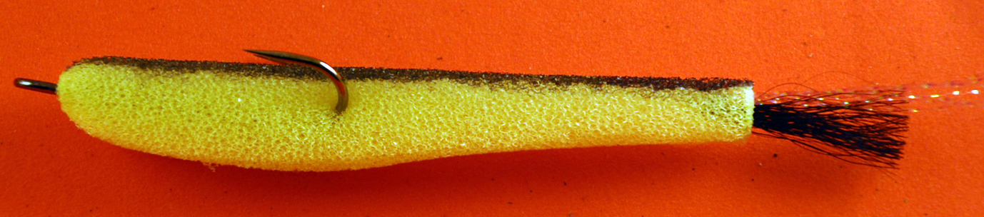 Поролоновая рыбка с открытым двойником желто-черная
